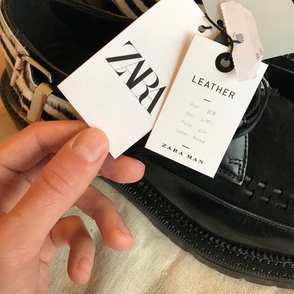 Zara men’s Suede Leather Zebra print shoes - Picture 5 of 7